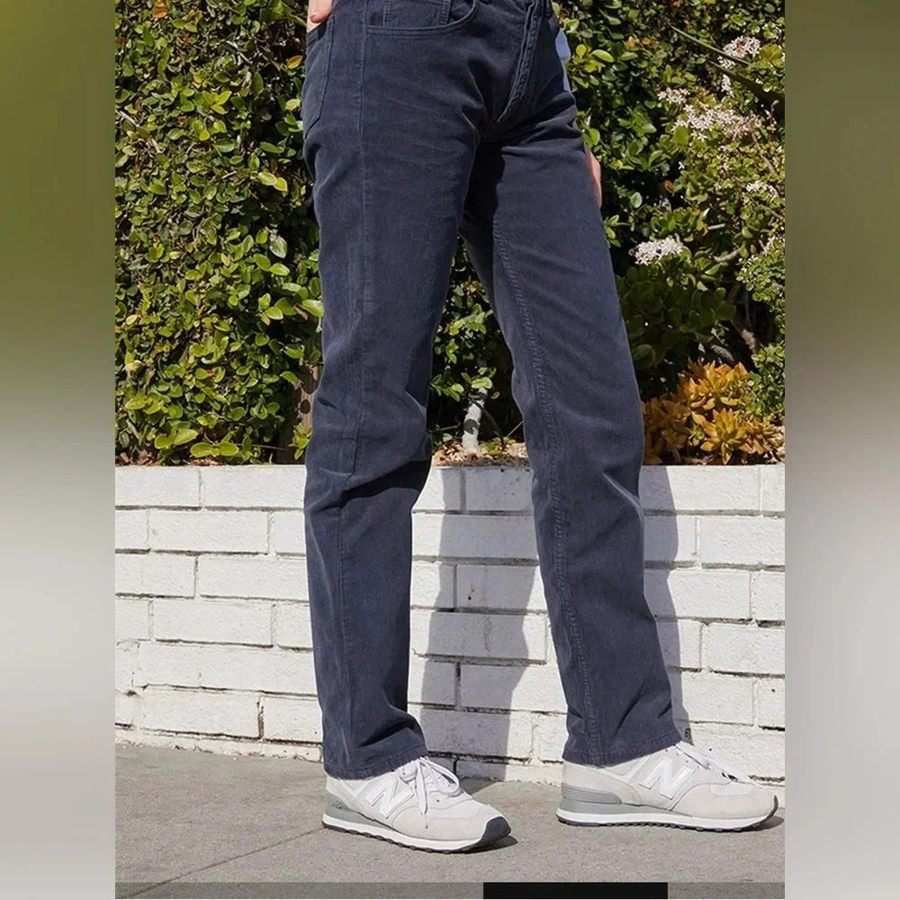 JOHN GALT Brandy Melville High Rise Button Fly Corduroy Jeans Pants Blue Small